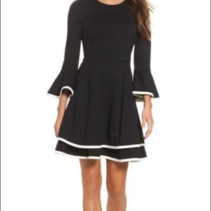 Eliza J Dress 14W Bell Sleeve Fit & Flare Dress